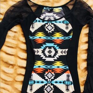 Chevron print bodycon dress